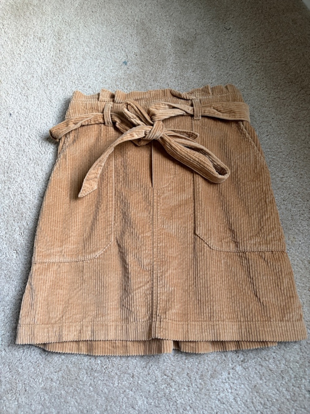 American Eagle Camel Corduroy Tie-Waist Mini Skirt

Size S